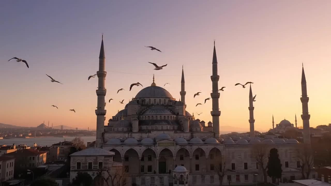 La Mezquita Azul de Estambul al atardecer