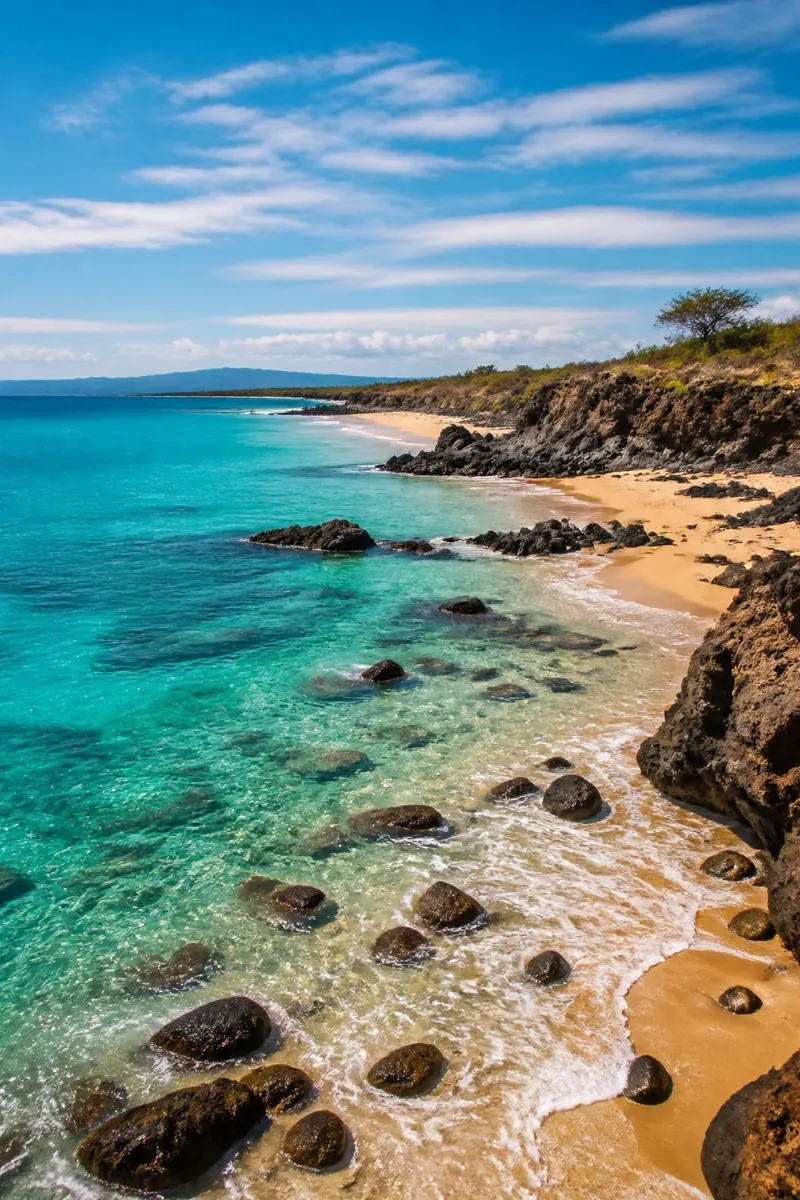 Costa de roca volc&aacute;nica y agua turquesa en la Isla de Sal, Cabo Verde
